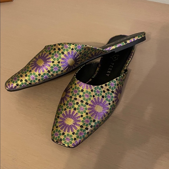 Katy Perry Evie Collection Floral Mules - Purple and Green - Picture 3 of 5